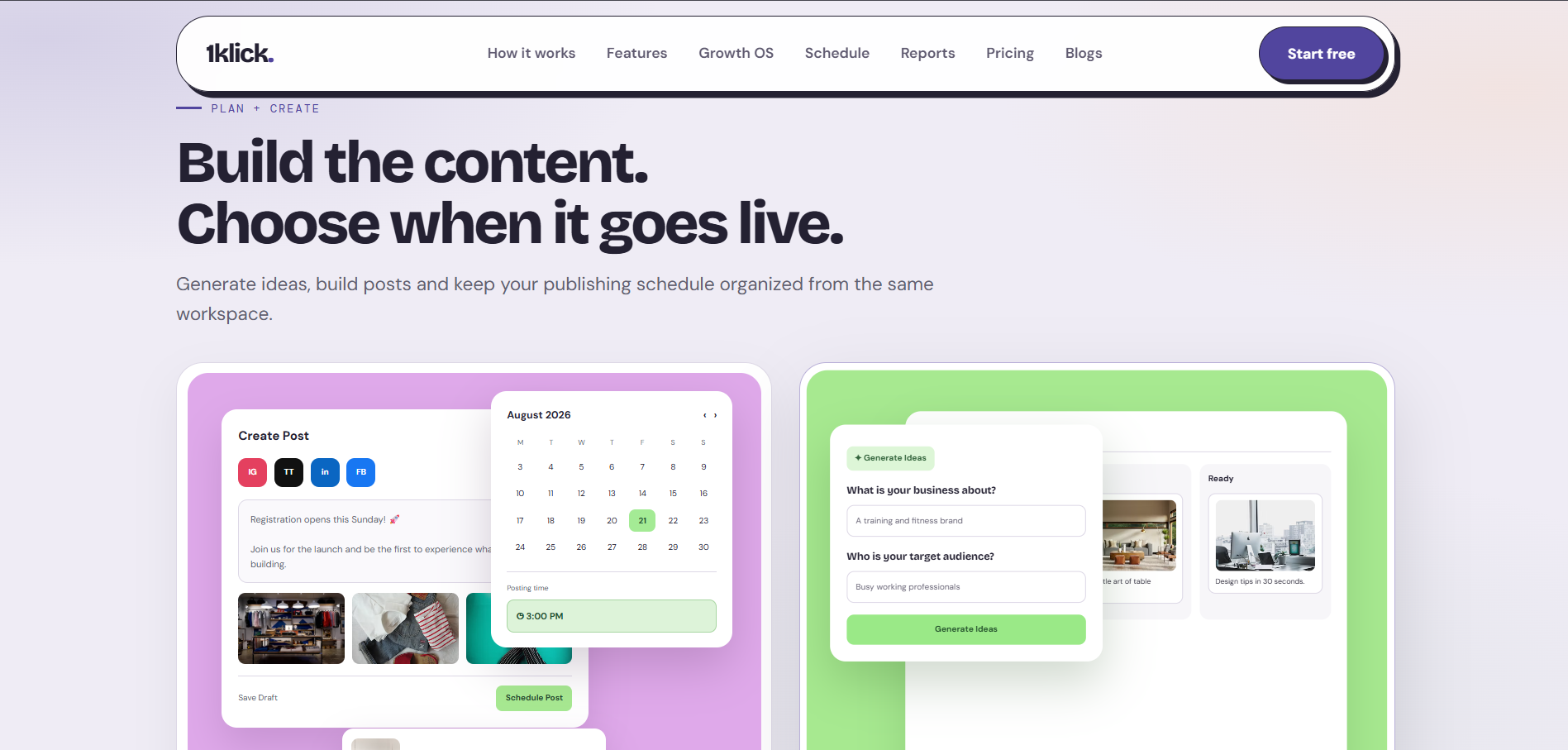 1 Click website screenshot