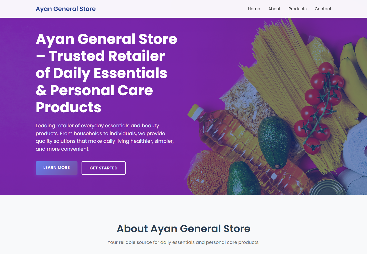 Ayan General Store website screenshot
