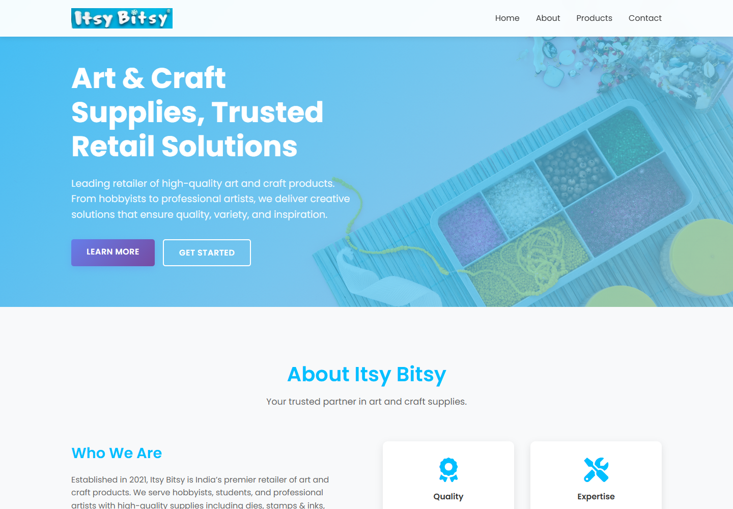 Itsy Bitsy website screenshot