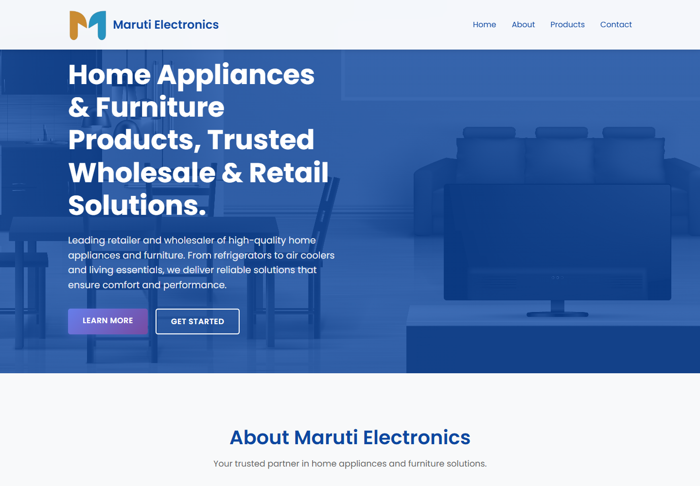 Maruti Electronics website screenshot