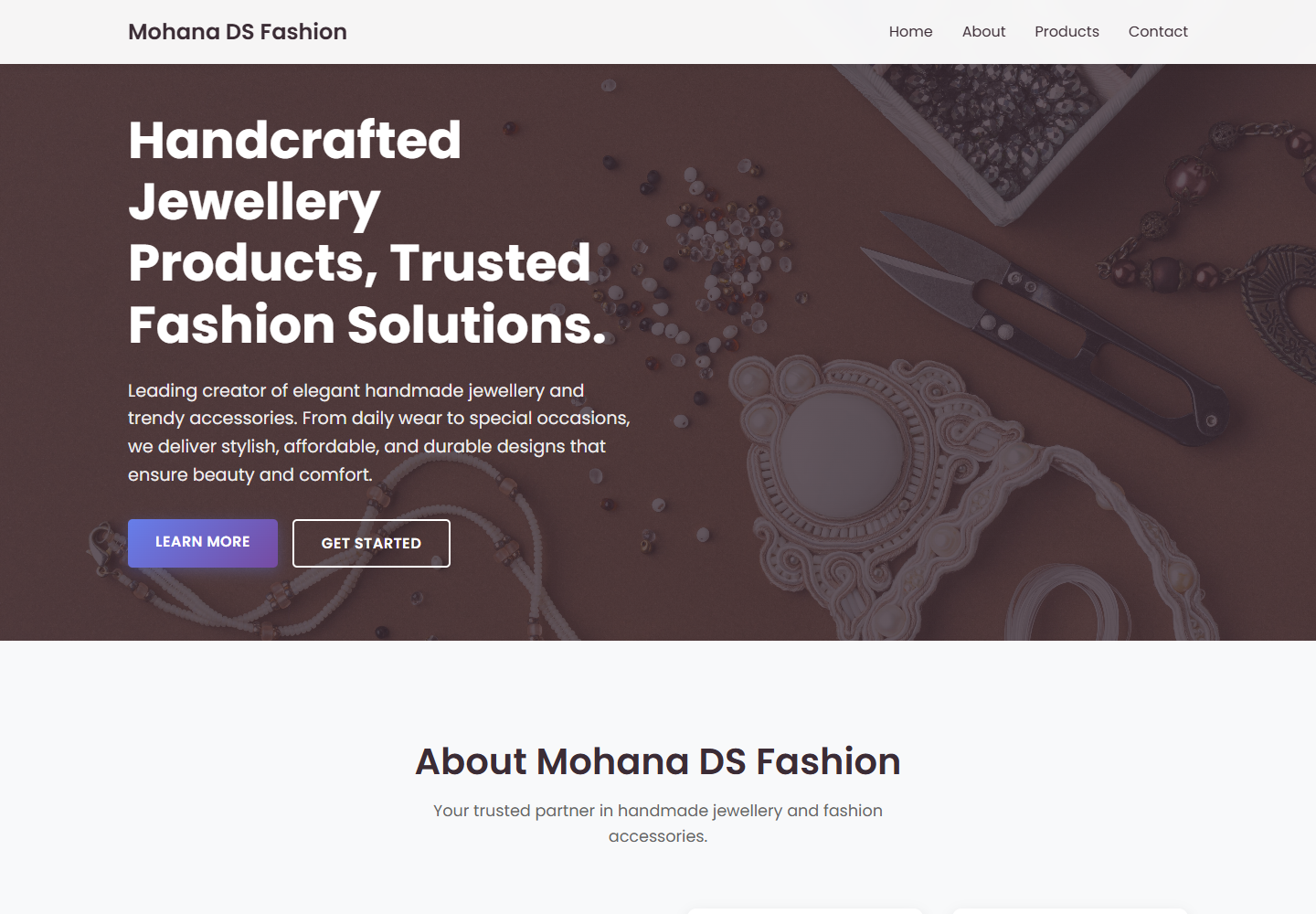 Mohana DS Fashion website screenshot