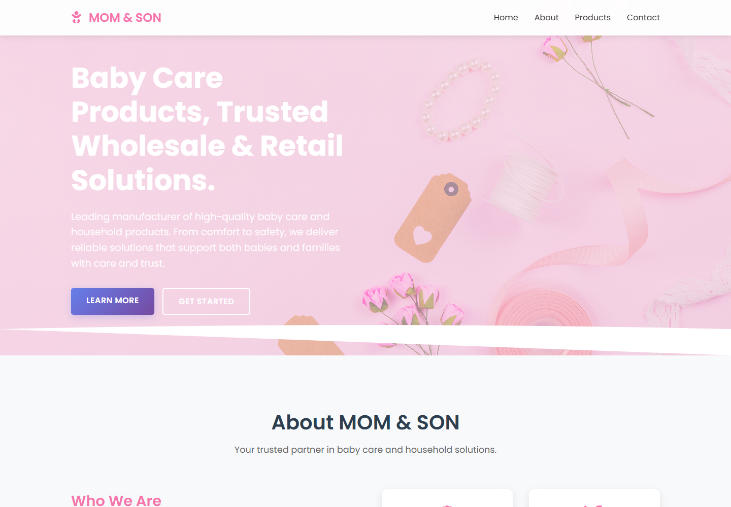Mom and Son website screenshot