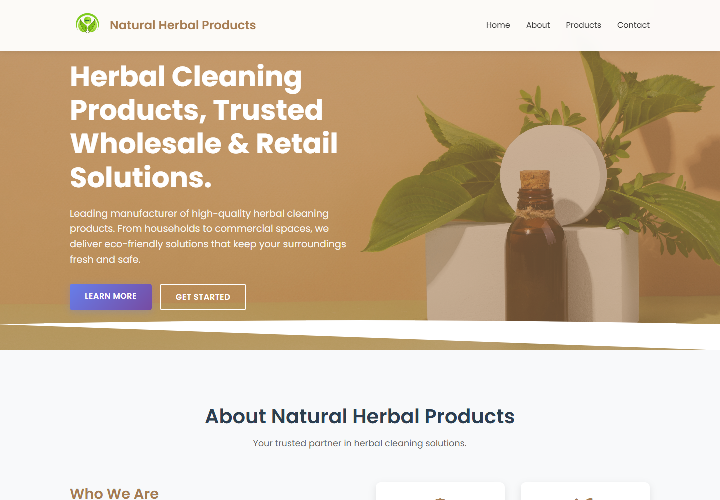 Natural Herbal Products website screenshot