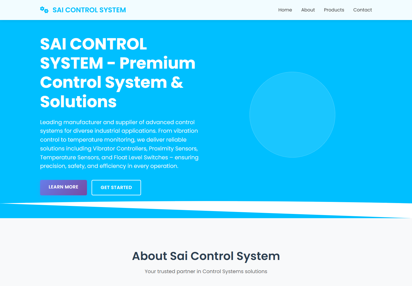 Sai Control System website screenshot
