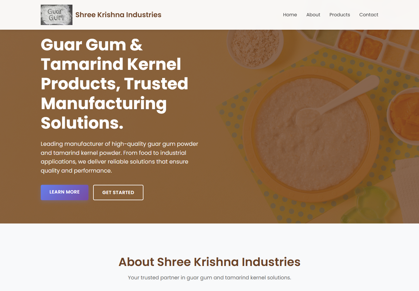 Shree Krishna Industries website screenshot